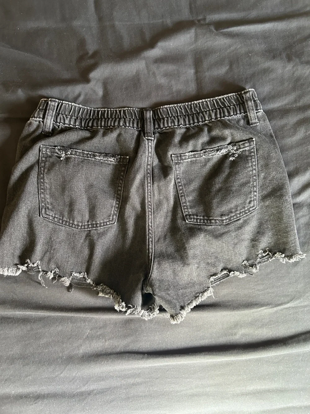 Aerie Distressed Black Denim Shorts Medium - Picture 3 of 3